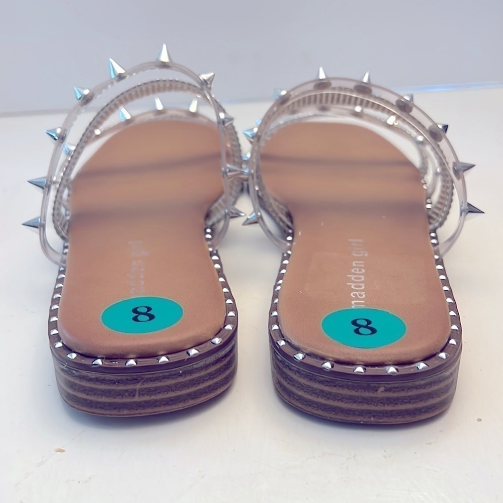 Madden Girl Highwayy Spike Studded Rhinestone Sandals size 8 NEW - Picture 5 of 10